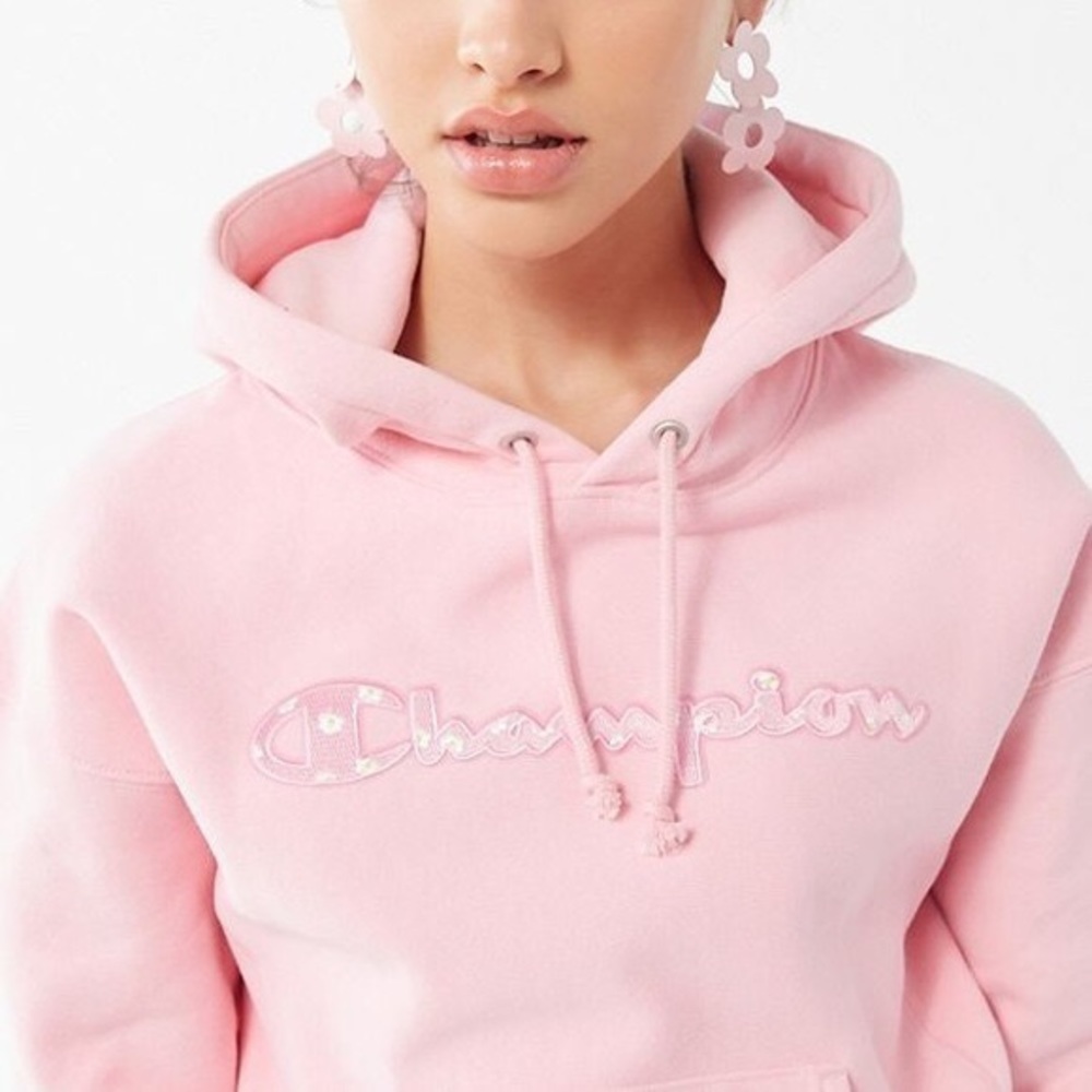 Champion Pink Daisy Reverse Weave Hoodie